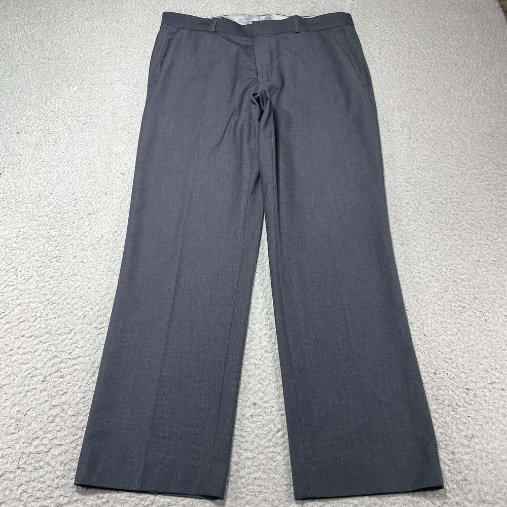 Walter Hagen Dress Pants Mens 34x30 Gray Flat Front Classic Fit Business Formal